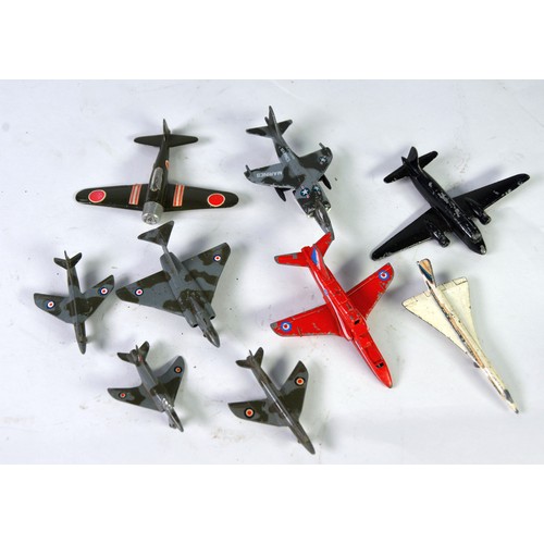 232 - LESNEY MATCHBOX AND OTHER PLAYWORN DIE CAST MODEL AIRCRAFT, including a Dyna-Flites Concorde; collec... 