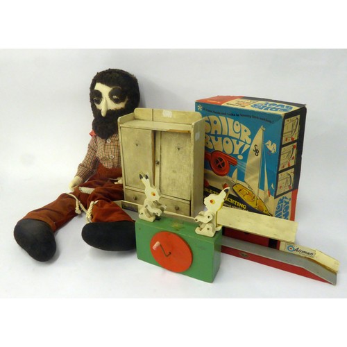 244 - TRI-ANG SAILOR BUOY, BOXED TABLE TOP YACHTING GAME; AB & Co., (Toys) Ltd., wooden MODEL RAILWAYS... 