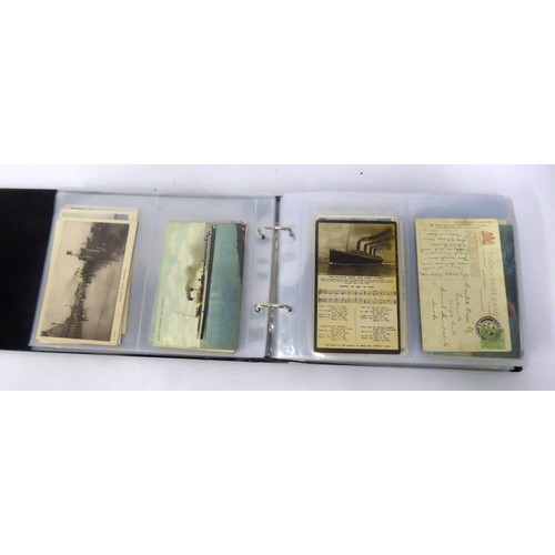 303B - A POSTCARD ALBUM IN THE  FORMAT OF A SPRING BINDER WITH 41 PLASTIC SHEETS EACH TO HOLD FOUR SLOT POS... 