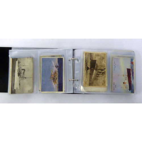 303B - A POSTCARD ALBUM IN THE  FORMAT OF A SPRING BINDER WITH 41 PLASTIC SHEETS EACH TO HOLD FOUR SLOT POS... 