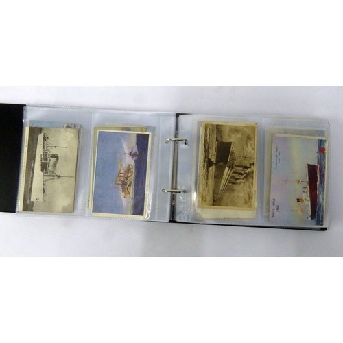 303B - A POSTCARD ALBUM IN THE  FORMAT OF A SPRING BINDER WITH 41 PLASTIC SHEETS EACH TO HOLD FOUR SLOT POS... 