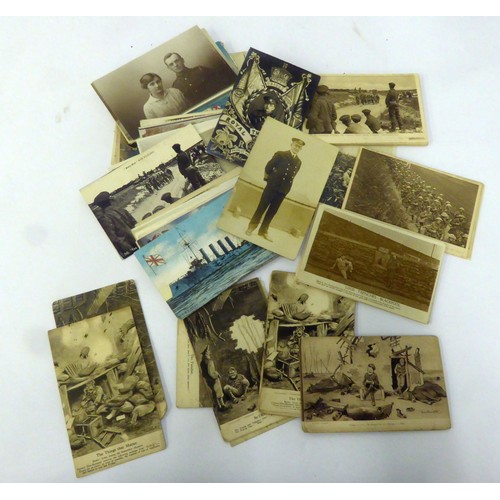 303D - 16 'BYSTANDER'S FRAGMENTS FROM FRANCE' Bruce Bainsfather WWI comic postcards and approx 70 postcards... 