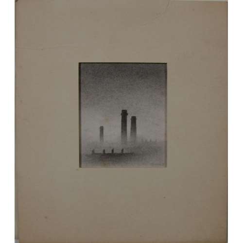 37 - TREVOR GRIMSHAW (1947 - 2001) PENCIL DRAWING 'CHIMNEYS' SIGNEDTITLED AND DATED 1973 VERSO3 1/4