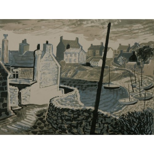 58 - NORMAN C JAQUES (1922 - 2014) LIMITED EDITION ORIGINAL COLOURED LITHOGRAPH Moelfre Anglesey Unsigned... 