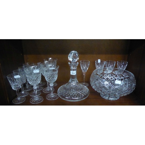 GOOD COLLECTION OF WATERFORD LEAD CRYSTAL GLASSES AND DECANTER VIZ 11