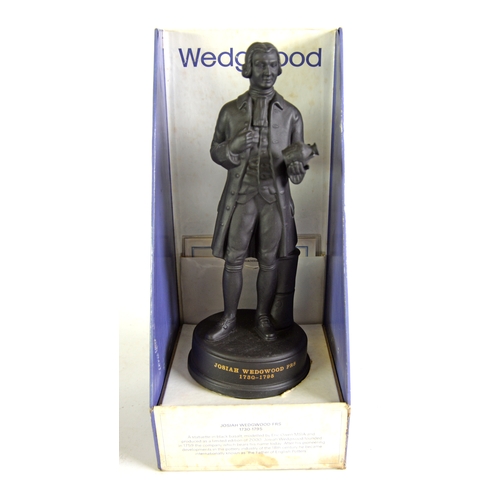 107 - ERIC OWEN FOR WEDGWOOD, A BLACK BASALT STATUETTE OF JOSIAH WEDGWOOD (1730 - 1795), produced as a lim... 