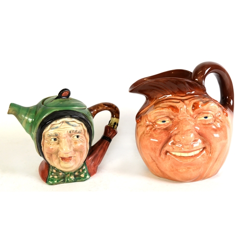 68 - ROYAL DOULTON FACE JUG John Barleycorn Old Lad, D5327, reg. no. 7827-78 and BESWICK Sairy Gamp face ... 