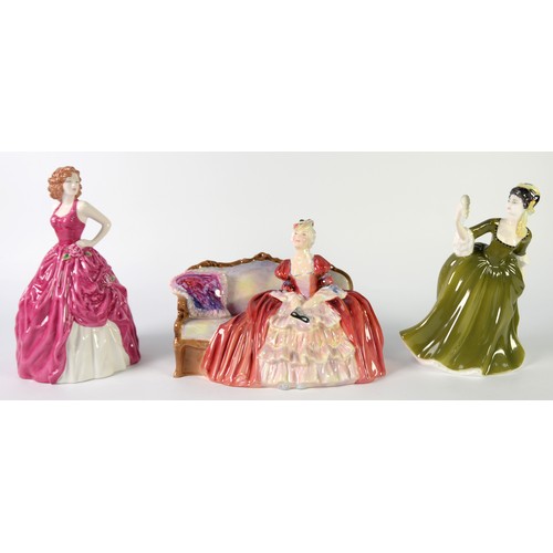 77 - MODERN COALPORT PORCELAIN FIGURE 'ROSE' together with a selection of FIFTEEN POST-WAR ROYAL DOULTON ... 