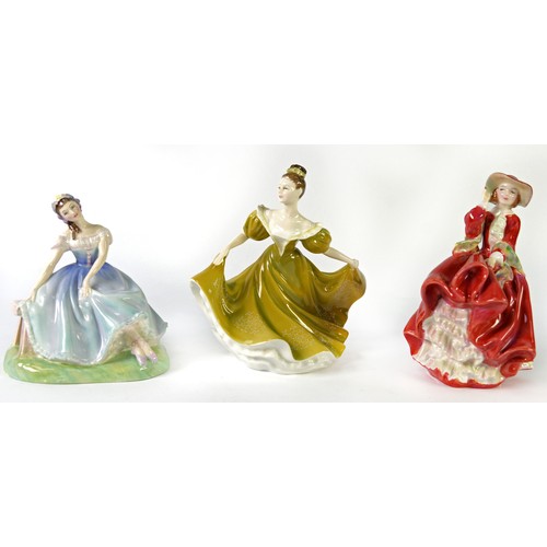 77 - MODERN COALPORT PORCELAIN FIGURE 'ROSE' together with a selection of FIFTEEN POST-WAR ROYAL DOULTON ... 