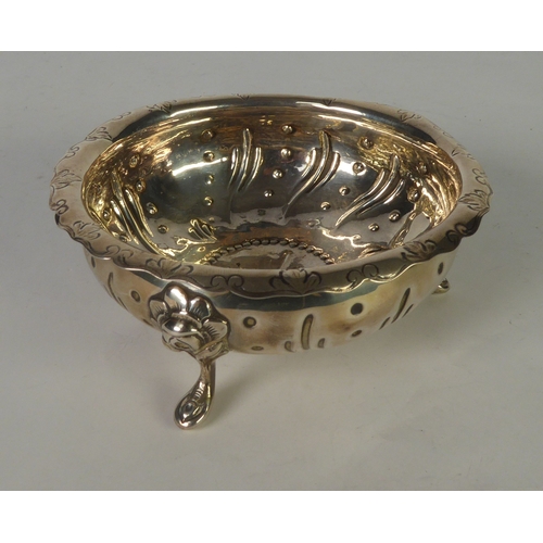 477 - VICTORIAN EMBOSSED SILVER BOWL BY HENRY HOLLAND, of shallow, circular form with lipped rim and rose ... 