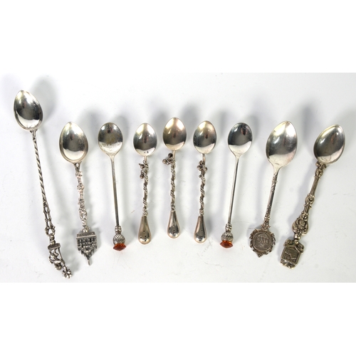 500 - SILVER SOUVENIR SPOON, together with TWO OTHERS (800 STANDARD), ANOTHER, UNMARKED, SET OF THREE STER... 