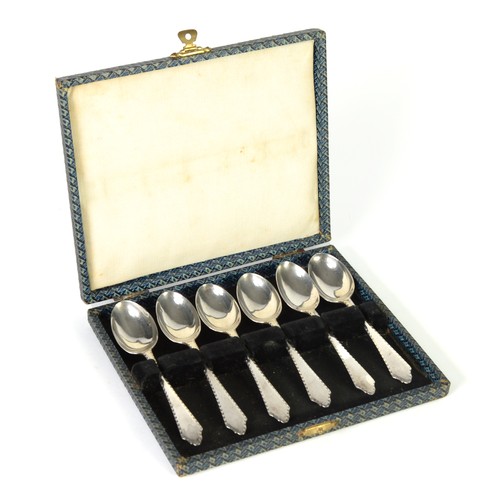 389 - CASED SET OF SIX SILVER TEASPOONS, Birmingham 1944, 2 1/4oz