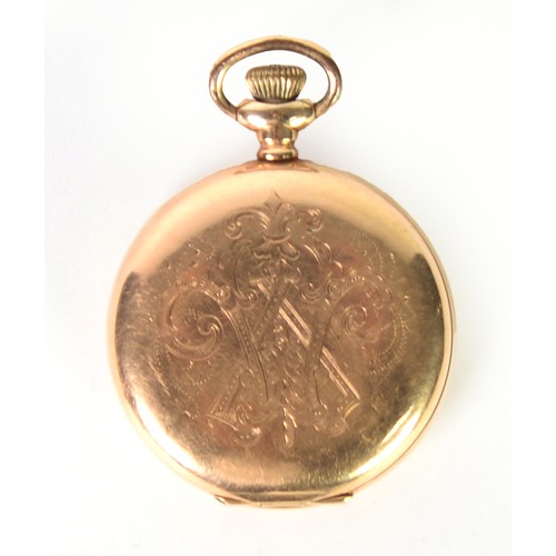 72 - LADY'S WALTHAM 14K GOLD full hunter pocket watch with four part case keyless 17 jewels movement No. ... 