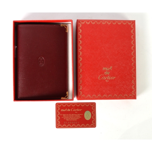 117 - MUST DE CARTIER burgundy leather wallet with zip fastening coin section 6