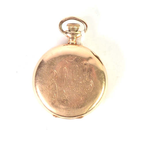 72 - LADY'S WALTHAM 14K GOLD full hunter pocket watch with four part case keyless 17 jewels movement No. ... 