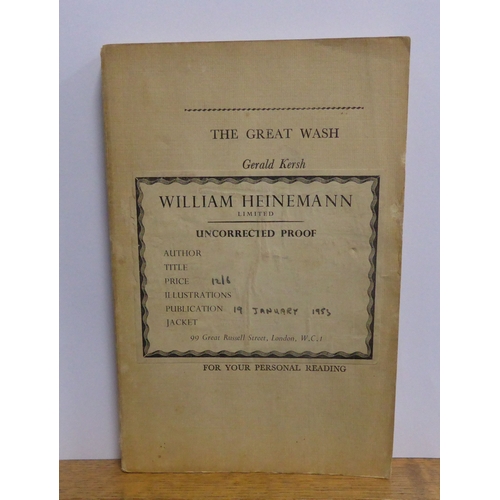 62 - Gerald Kersh - The Great Wash, pub Heinemann, first published 1952, UNCORRECTED PROOF copy, pasted s... 