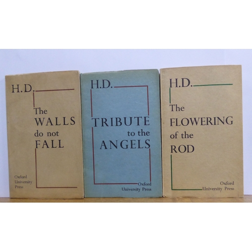 72 - Hilda Doolittle - The Walls do not Fall, pub OUP, 1944, bound limp card wraps. Hilda Doolittle - Tri... 