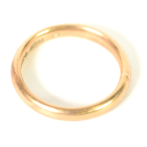 143 - 9ct GOLD WEDDING RING, Birmingham hallmark, ring size L/M, 3.2gms