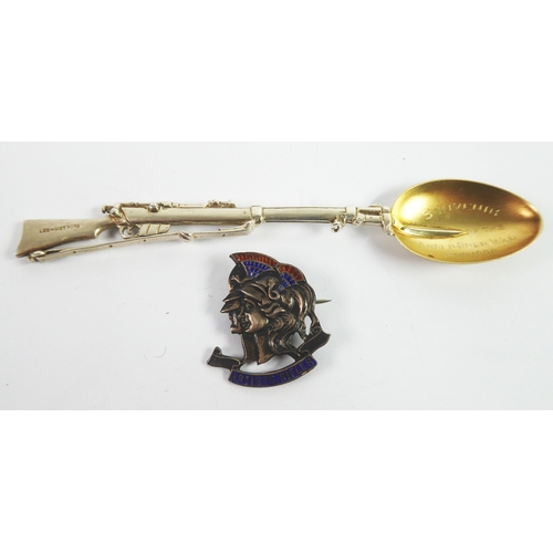 267 - VICTORIAN SILVER BOER WAR SOUVENIR TEASPOON, the handle in the form of a very detailed Lee-Metford r... 