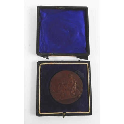 46 - WALKER & HALL BRONZE MEDALLION for the 'Oldham Corporation First Arts & Craft Exhibition 189... 