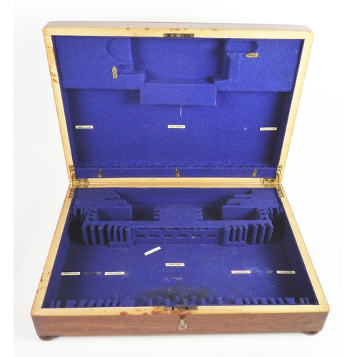 307 - FOUR EMPTY WOODEN CUTLERY BOXES, with lined and/or fitted interiors, three in oak and the other in w... 