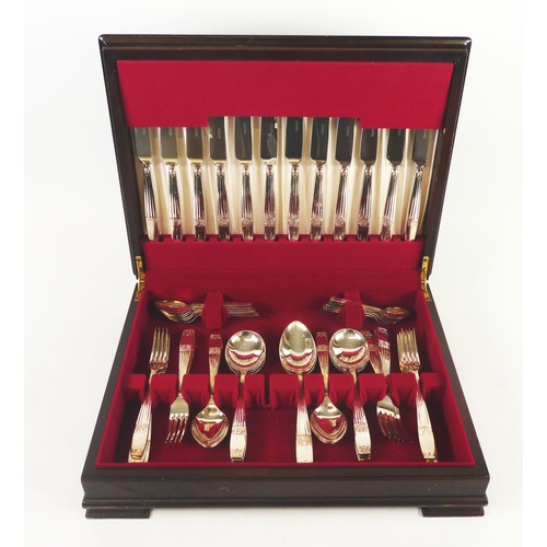 289 - FIFTY PIECE CASED CANTEEN OF ‘ELKINGTON PLATE’ TABLE CUTLERY FOR SIX PERSONS, including TEA AND COFF... 