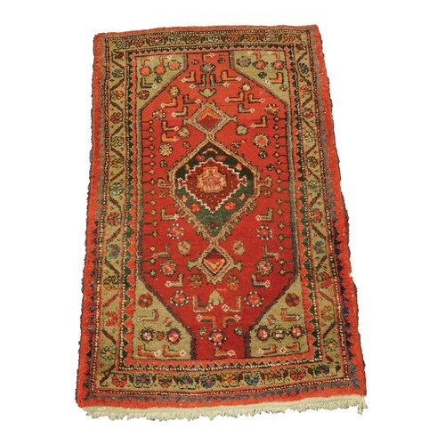 HAMADAN, PERSIAN RUG, with hexagonal centre medallion with pendants, on ...