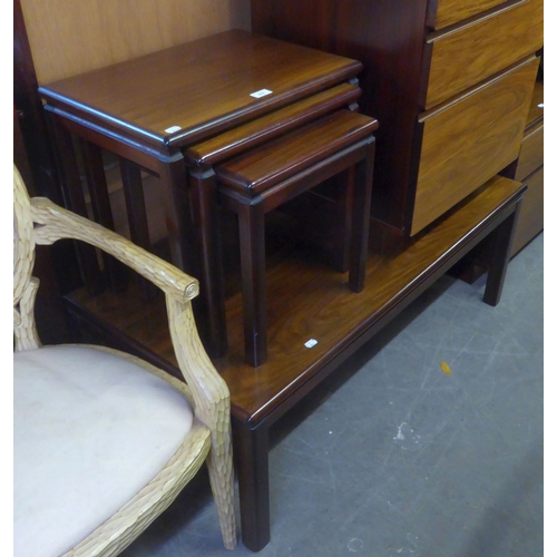 231 - A MODERNIST MAHOGANY COFFEE TABLE AND MATCHING NEST [2]