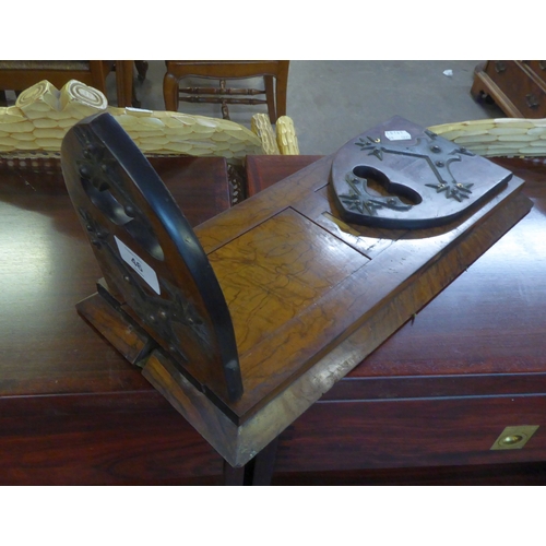 46 - LATE NINETEENTH CENTURY BRASS MOUNTED EXTENDING WALNUT BOOK TROUGH