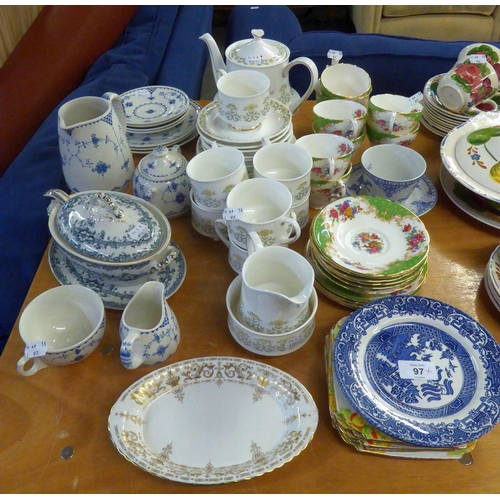 97 - TEA WARES, VARIOUS, including: TWENTY-FIVE PIECE PARAGON CHINA ‘FIONA’ PART TEA SERVICE, INCLUDING T... 