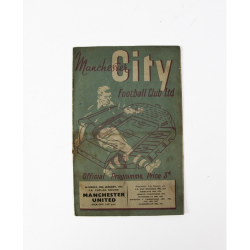 164 - FOOTBALL PROGRAMME-MANCHESTER CITY v MANCHESTER UNITED F.A. CUP 1955, round 4