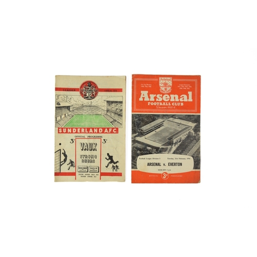 177 - FOOTBALL PROGRAMMES-SUNDERLAND v EVERTON 1954/55; ARSENAL v EVERTON, 1955/56 (varying condition)