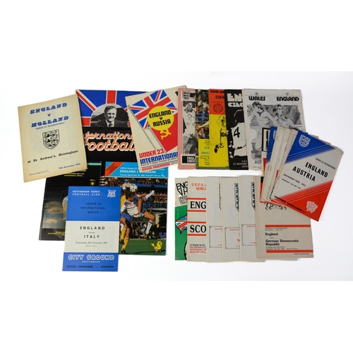 181 - FOOTBALL PROGRAMMES-TWENTY FOUR ENGLAND UNDER 21s/23s PROGRAMMES, mainly from the 1960s (varying con... 