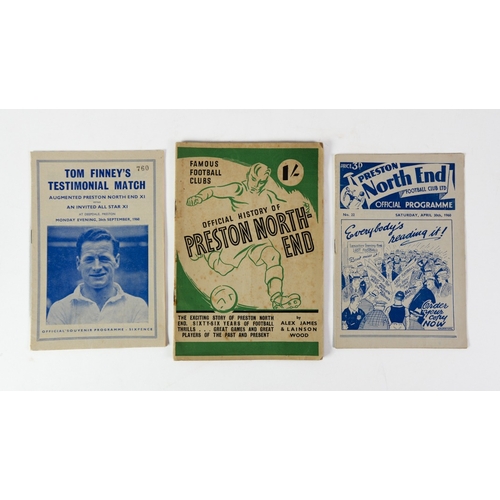 196 - FOOTBALL PROGRAMMES-TOM FINNEY LAST MATCH AT PRESTON 1960 v LUTON and Tom Finney's TESTIMONIAL PROGR... 