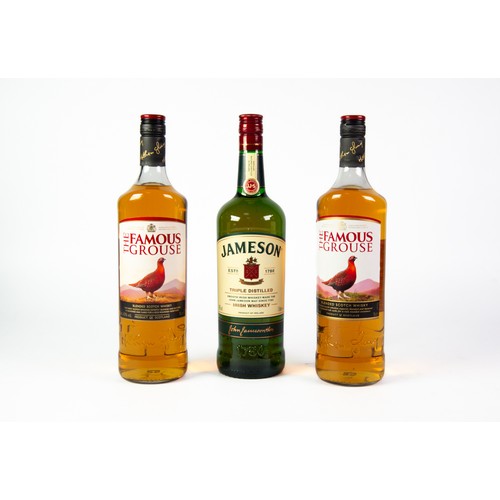 127 - BOTTLE OF JAMESON TRIPLE DISTILLED IRISH WHISKEY, together with TWO BOTTLES OF THE FAMOUS GROUSE BLE... 