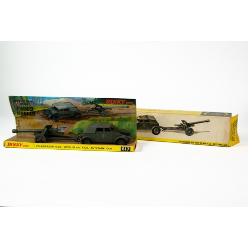 388A - DINKY TOYS BOXED DIE CAST VOLKSWAGON KDF WITH 50MM P.A.K ANTI-TANK GUN, MODEL No 617; almost mint, b... 