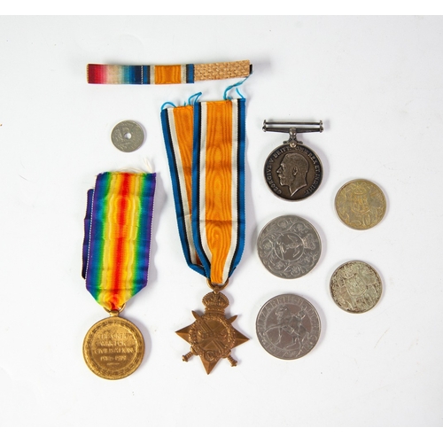 75 - SET OF THREE WORLD WAR I SERVICE MEDALS, awarded to 15656 SJT D McNabb, Cheshire Regiment, viz 1914-... 