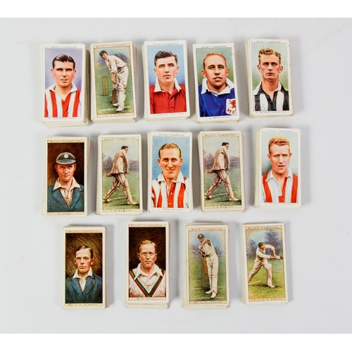 209 - WILLS CIGARETTE FOOTBALL CARDS AND CRICKET CARDS from 1928