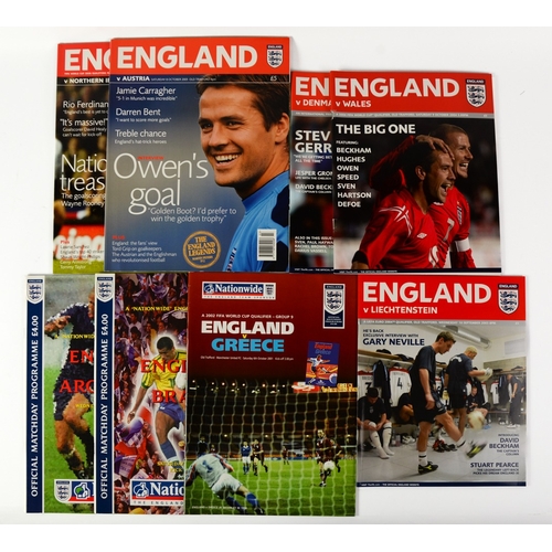 227 - FOOTBALL PROGRAMMES-24 ENGLAND HOME PROGRAMMES, 14 PLAYED AT OLD TRAFFORD - v Spain, Greece; 1 playe... 