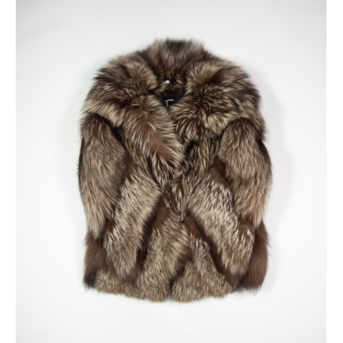 532 - ARCTIC FOX FUR JACKET, with shawl collar, hook fastening front