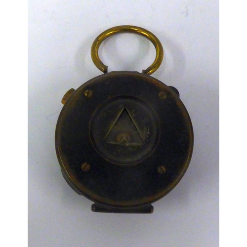 376 - JOHN WARDALE AND CO LONDON WORLD WAR I SIGHTING COMPASS brass and black enamel stamped with arrow ma... 