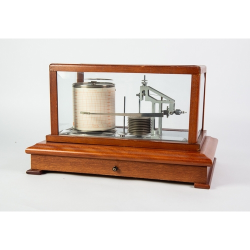 117 - PROBABLY MID 20TH CENTURY CASELLA LONDON BAROGRAPH of traditional form in a light mahogany and glaze... 