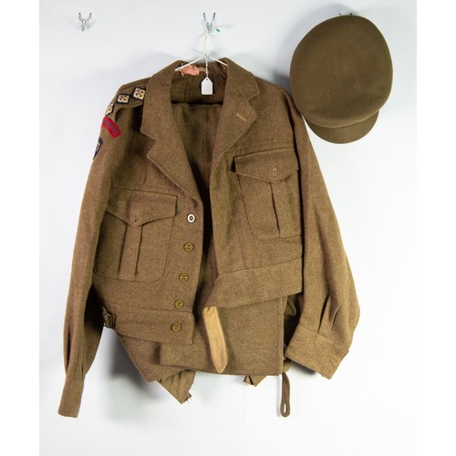 88A - ROYAL ENGINEERS WWII KHAKI UNIFORM comprising a cap, two bomber jackets and one pair of trousers and... 