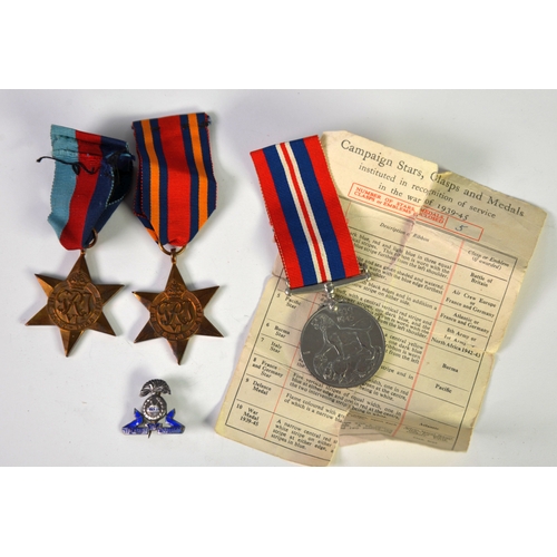 83 - THREE WORLD WAR II SERVICE MEDALS, comprising a 1939-1945 Star, a Burma Star and a 1939-1945 War med... 