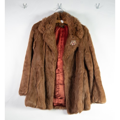 549 - LIGHT BROWN MUSQUASH FUR JACKET and ANOTHER fur jacket (2)