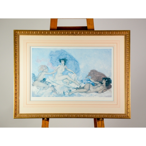 199 - AFTER SIR WILLIAM RUSSEL FLINT LIMITED EDITION COLOUR PRINT Rococo Aphrodite (531/850) 16” x 26” (40... 