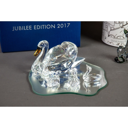 184 - THREE BOXED SWAROVSKI GLASS MODELS OF ANIMALS, comprising: ANNUAL EDITION 1997 ‘FABULOUS CREATURES’-... 