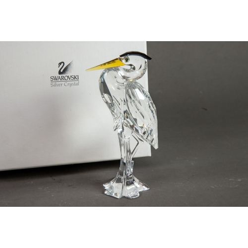 188 - BOXED SWAROVSKI ‘SILVER HERON’ GLASS MODEL, 5 ¾” (14.7cm) high