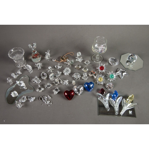 208 - THIRTY FIVE SWAROVSKI MINIATURE GLASS MODELS OF ANIMALS, including: HEDGEHOG, RABBIT, SQUIRREL, TURT... 