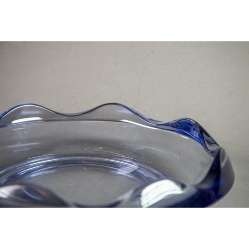 7 - 1960’s RUDOLF JURNIKL, CZECHOSLAVAKIA, AMETHYST TINTED GLASS BOWL, of shallow form with wavy rim, 3”... 